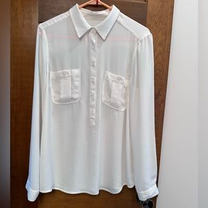 LOFT CREAM LONG SLEEVE TUNIC SIZE MEDIUM